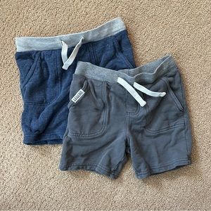 SET of 2! Simple Joys by Carters, Boys 2T Shorts w/drawstring, Grey & Blue